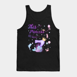 This Princess Is Now Seven Years Old 7th Girl Cute Birthday Tank Top